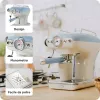 Ariete 1389 Vintage Espressomasin - Espressomasin jahvatatud kohvi või ESE-padade jaoks, pastellsinises värvitoonis