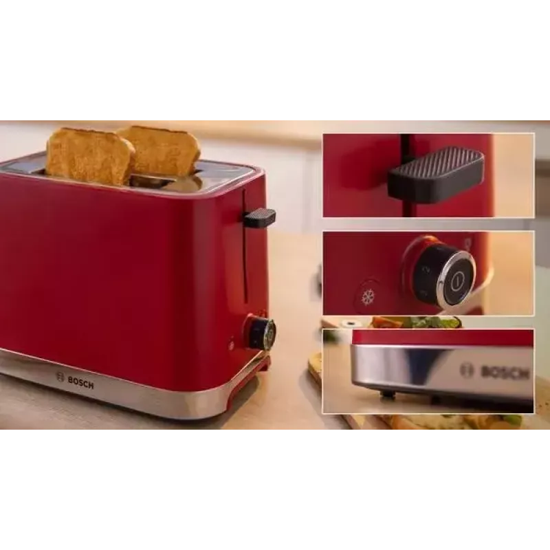 Röster Bosch TAT4M224 2 viilu 950 W punane roostevaba teras