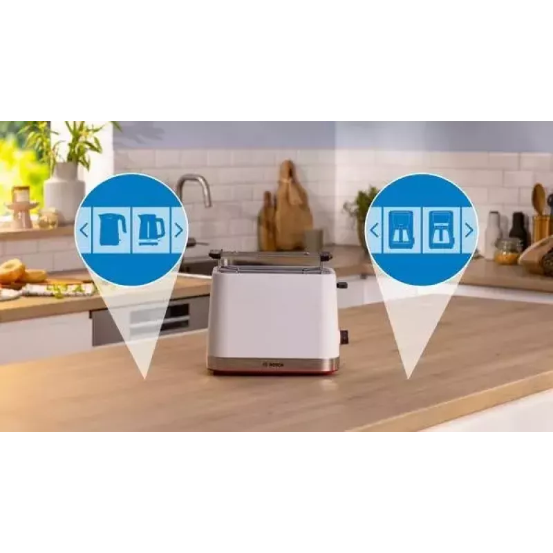 Röster Bosch TAT4M221 2 viilu 950 W Valge Roostevaba teras