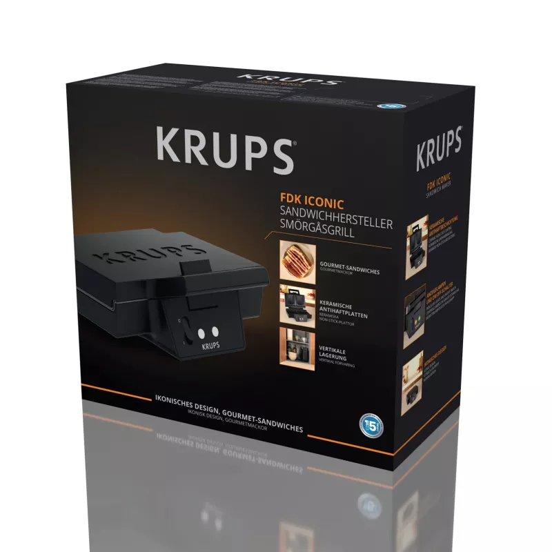 Krups FDK Iconic FDK462 võileivagrill 850 W Must
