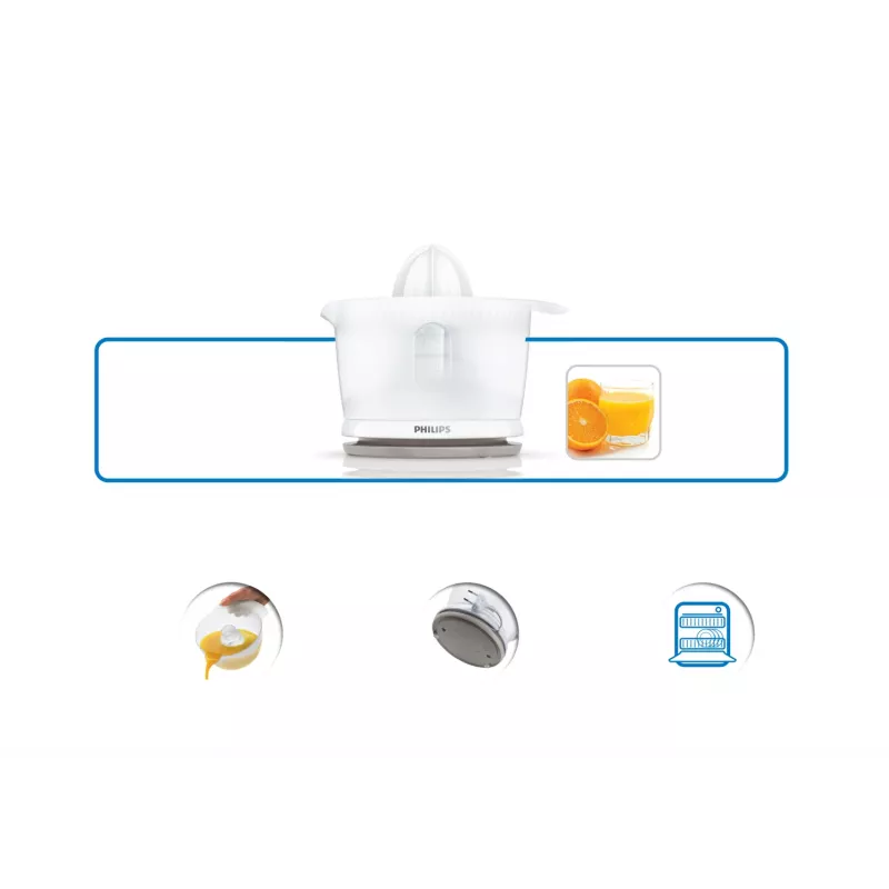 Philips igapäevasekollektsiooni tsitrusepress HR2738/00, 1.2 m, 0.5 L, polüpropüleen (PP), automaatne tagurpidikäik, 0.8 m, 25 W