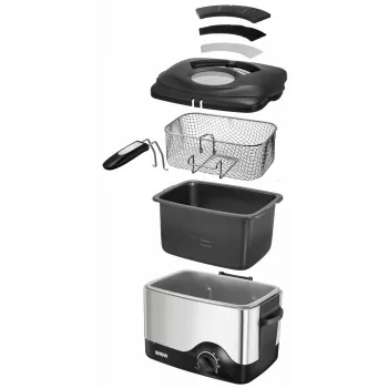 Unold 58615 fritüür Ühekordne Eraldiseisev 1200 W Fritüür Must, Roostevaba teras