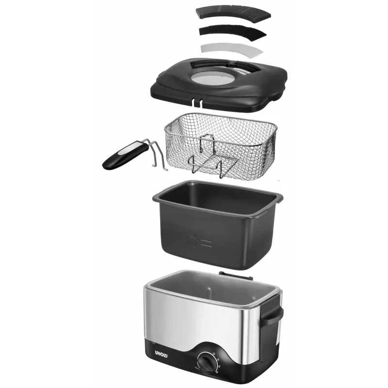 Unold 58615 fritüür Ühekordne Eraldiseisev 1200 W Fritüür Must, Roostevaba teras