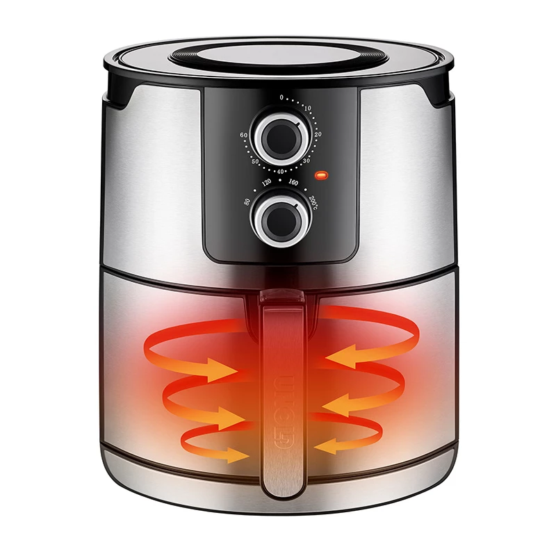 Unold 58655 õhufritüür Double 5 L 1400 W Kuumõhufritüür Must, Roostevaba teras