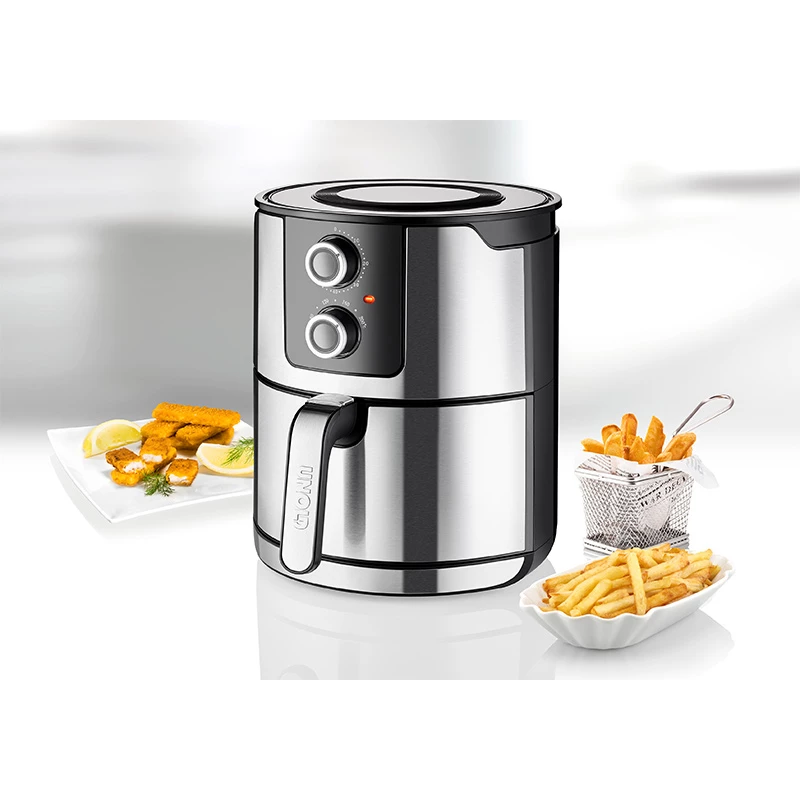 Unold 58655 õhufritüür Double 5 L 1400 W Kuumõhufritüür Must, Roostevaba teras