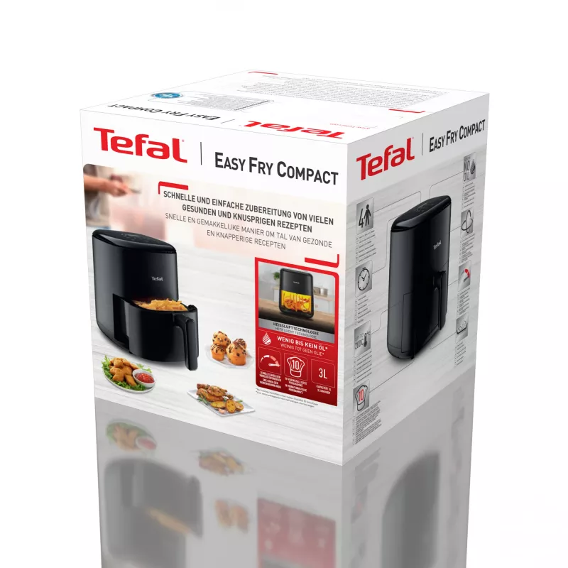 Kuumaõhufritüür Tefal Easy Fry EY145810 — 3 L mahutavus, 1300 W, puutetundlik juhtimine, LCD-ekraan, must