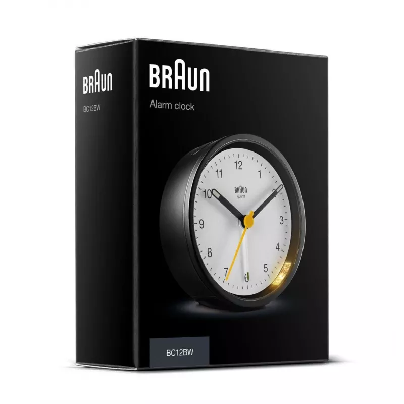 Braun BC12BW kvartskell äratuskell Must, Valge