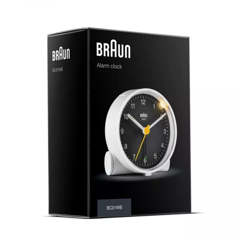 Braun BC01WB kvartsäratuskell Must, Valge