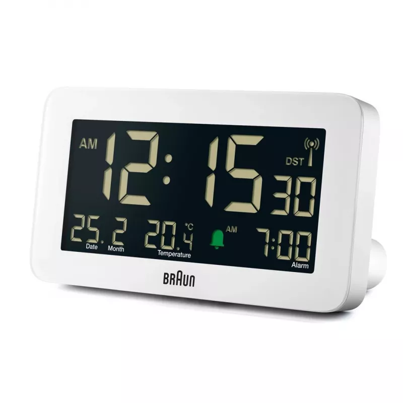 Digital alarm clock Braun BC10 Valge LCD Backlight