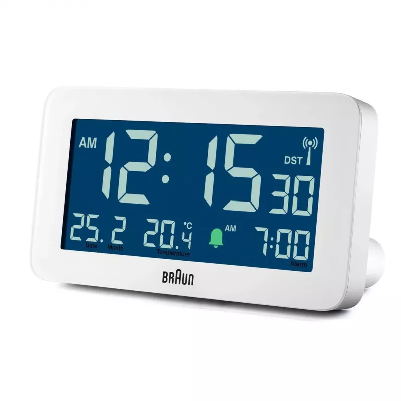 Digital alarm clock Braun BC10 Valge LCD Backlight