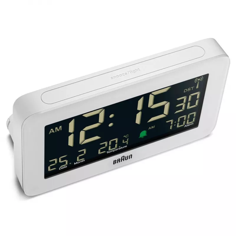 Digital alarm clock Braun BC10 Valge LCD Backlight