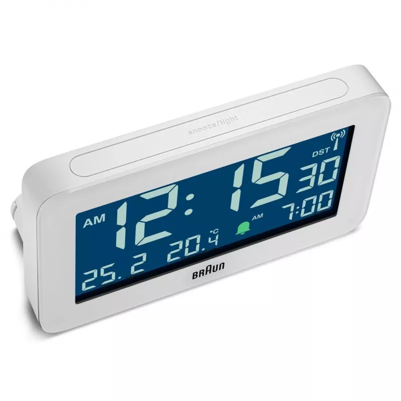 Digital alarm clock Braun BC10 Valge LCD Backlight