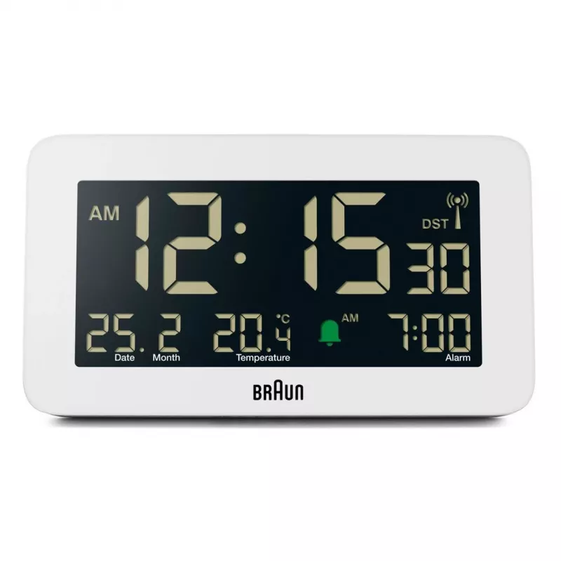 Digital alarm clock Braun BC10 Valge LCD Backlight