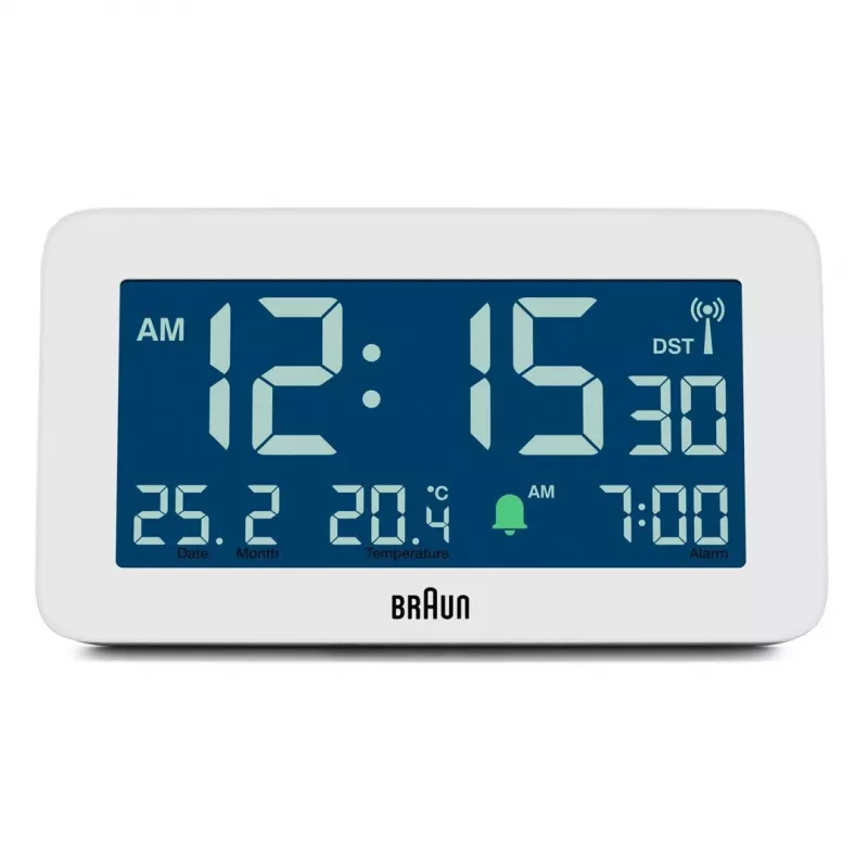Digital alarm clock Braun BC10 Valge LCD Backlight