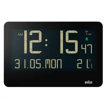 Braun BC14B-DCF seina-/lauakell Raadio teel juhitav kell Ristkülik Must