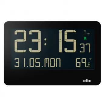 Braun BC14B-DCF seina-/lauakell Raadio teel juhitav kell Ristkülik Must