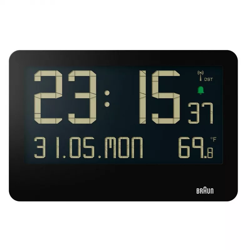 Braun BC14B-DCF seina-/lauakell Raadio teel juhitav kell Ristkülik Must