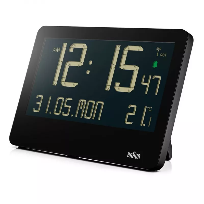 Braun BC14B-DCF seina-/lauakell Raadio teel juhitav kell Ristkülik Must