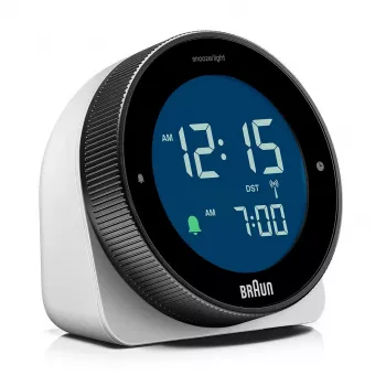 Braun BC24W-DCF seina-/lauakell Raadio teel juhitav kell Ristkülik Must, Valge