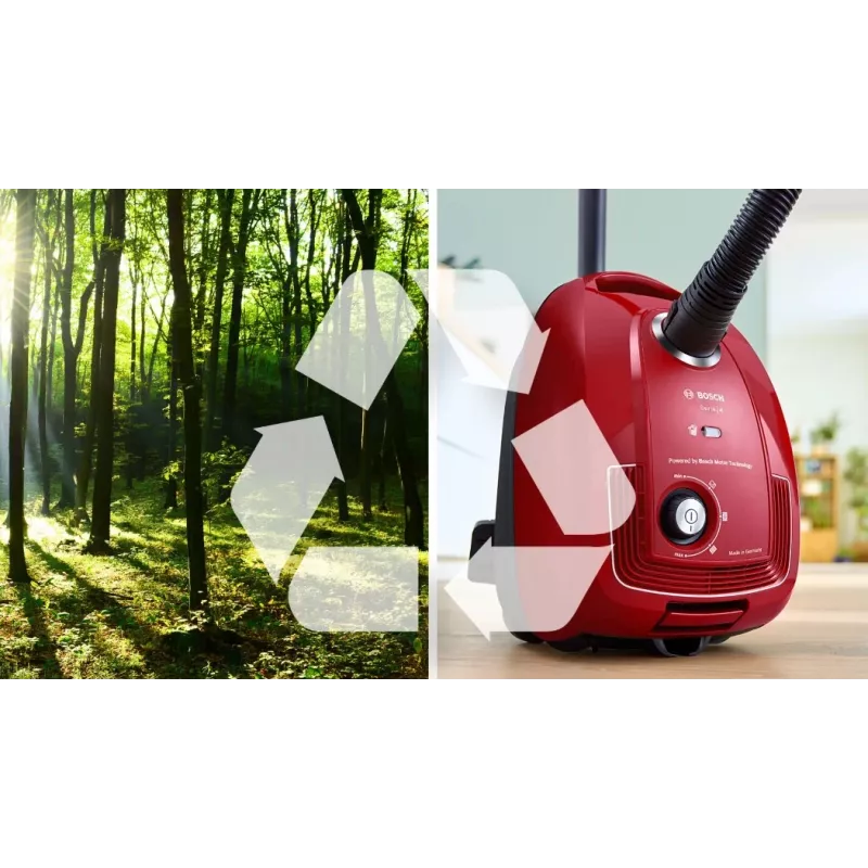 TrummeltoImuimeja Bosch Serie 4 BGD38RD1H, 600 W, 4 L tolmukott, kuivpuhastus, punane