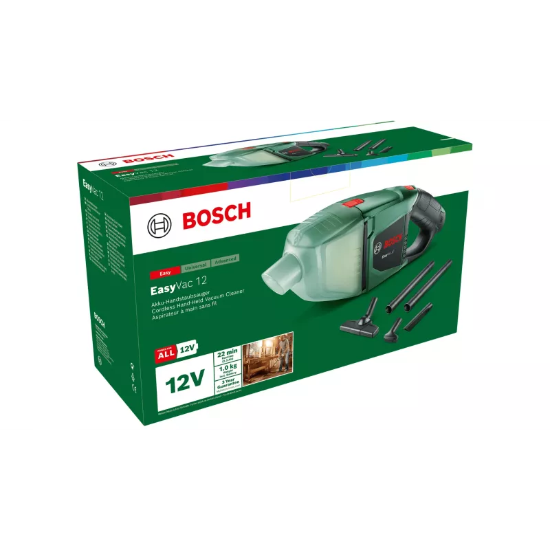 Bosch EasyVac 12 2-in-1 pulkpuhastaja kuiv kotita Must, Roheline 2,5 Ah