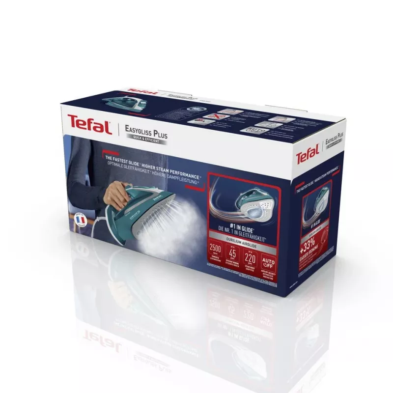 Tefal EasyGliss Plus FV5737 kuiv- ja aurutriikraud Durilium tallaga 2500 W türkiissinine, valge