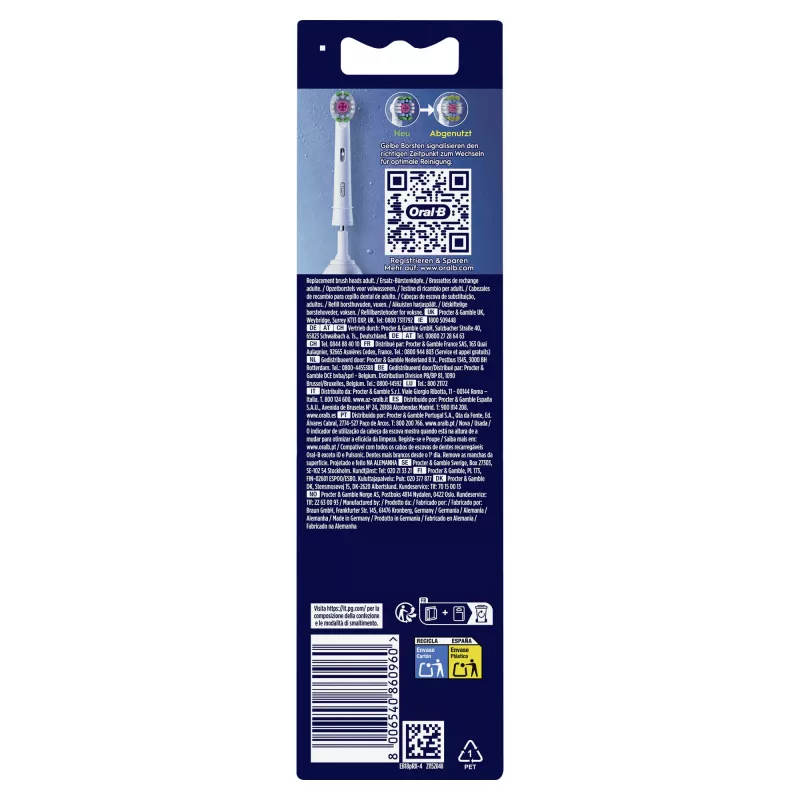Hambaharjapead Oral-B 860960 4-pack, valged vahetuspead