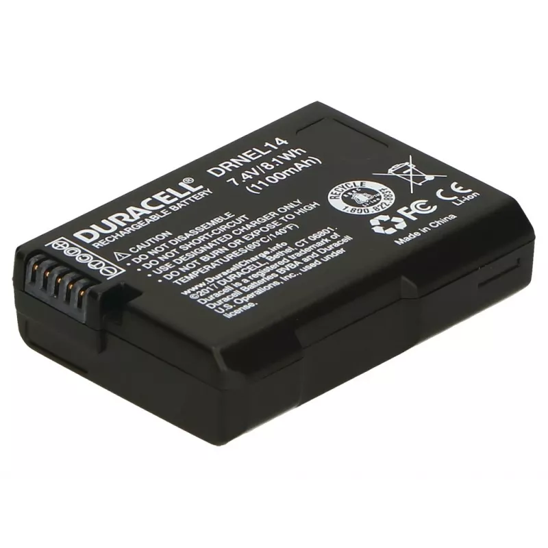 Duracell kaamerapatarei - asendab Nikon EN-EL14 patareid, 1100 mAh, 7,4 V, liitiumioon (Li-Ion)