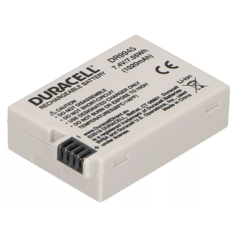 Duracell kaamera aku – asendab Canon LP-E8 akut, 1020 mAh, 7,4 V, liitiumioon (Li-Ion)