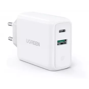 Ugreen 60468 mobiilseadme laadija tahvelarvuti, telefon, universaalne Valge Vahelduvvool Kiirlaadimine Siseruumides