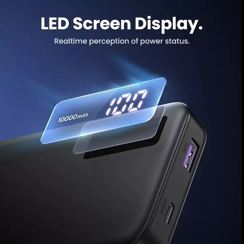 Ugreen 25742 akupank Liitium-ioon (Li-Ion) 10000 mAh Must