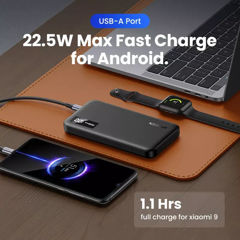 Ugreen 25742 akupank Liitium-ioon (Li-Ion) 10000 mAh Must
