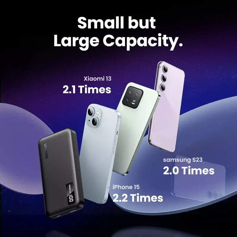 Ugreen 25742 akupank Liitium-ioon (Li-Ion) 10000 mAh Must