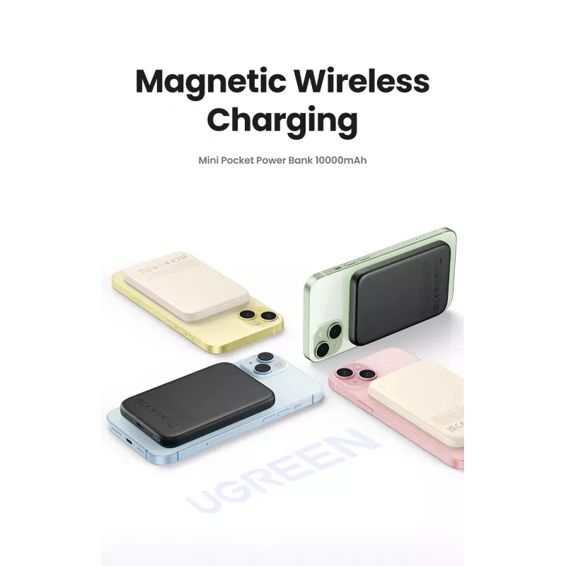 Ugreen 25208 akupank 10000 mAh juhtmevaba laadimine Beež
