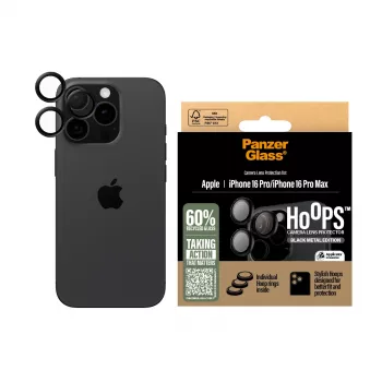 PanzerGlass ® Hoops® kaamera objektiivi kaitse must iPhone 16 Pro | 16 Pro Max
