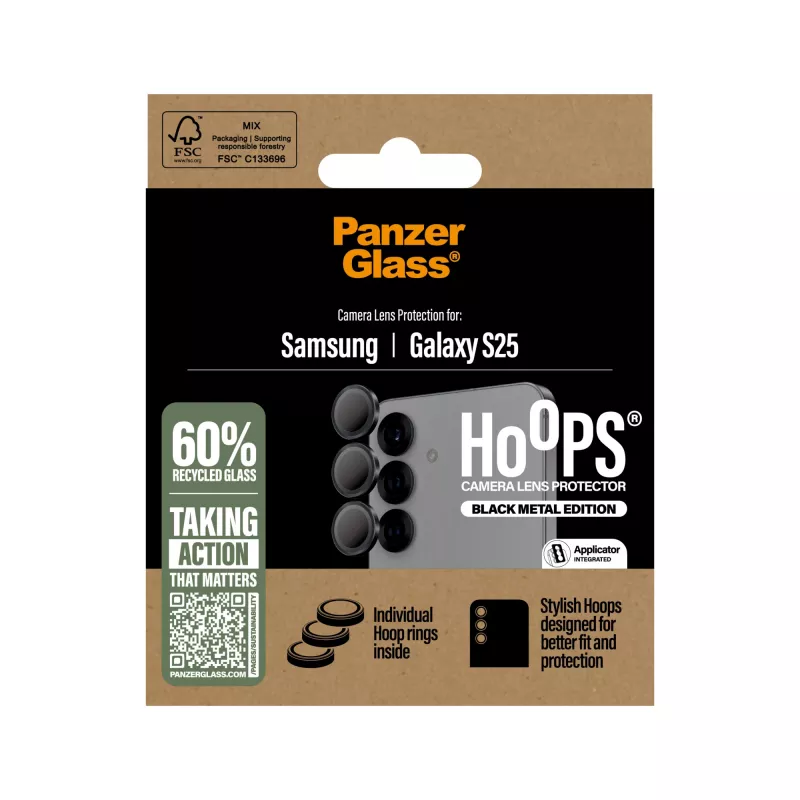 PanzerGlass ® Hoops® kaamera objektiivi kaitse must Samsung Galaxy S25