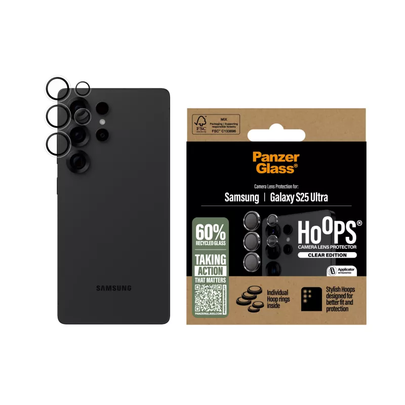 PanzerGlass ® Hoops® kaameraobjektiivi kaitsekiht läbipaistev Samsung Galaxy S25 Ultra