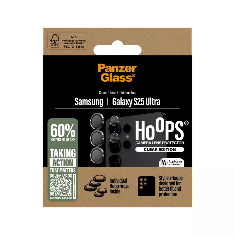 PanzerGlass ® Hoops® kaameraobjektiivi kaitsekiht läbipaistev Samsung Galaxy S25 Ultra