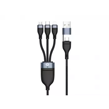 Conceptronic ETTA05B15 USB 3-in-1 PD 3.0 60 W laadimiskaabel 1,5 m, 20 V 3 A, 480 Mbit/s