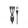 Conceptronic ETTA06B15 USB 3-in-1 PD 3.0 100W kiirlaadimiskaabel 1,5 m, 20V 5A, 480Mbps, E-Mark