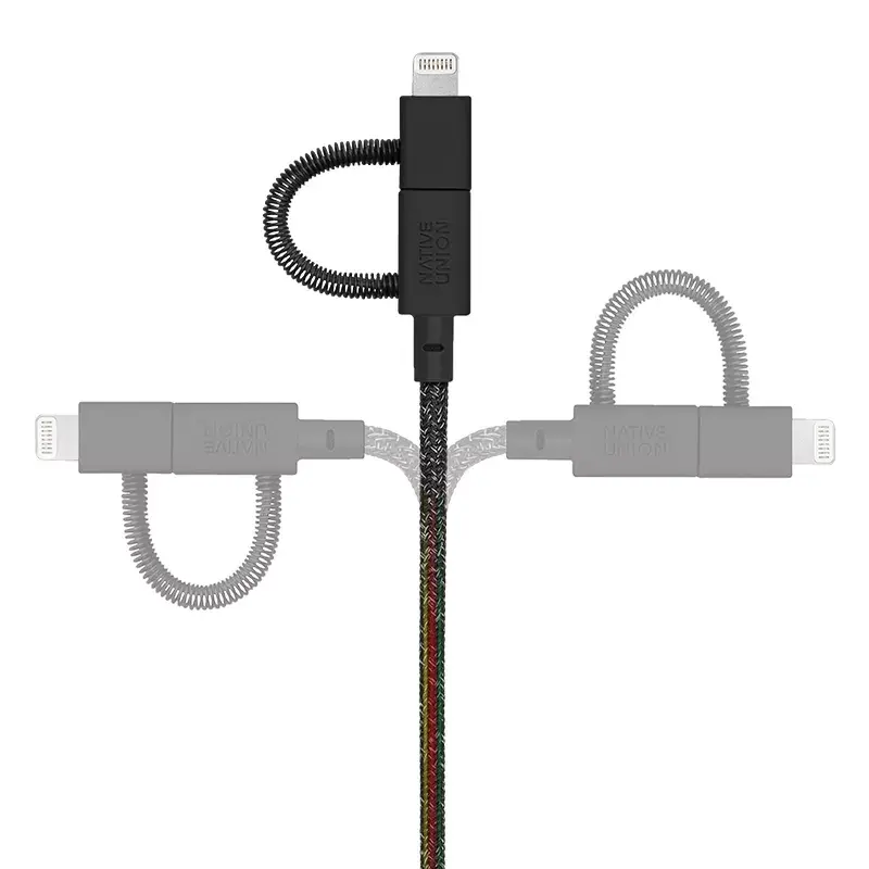 USB-kaabel Native Union BELT-ULC-CS-BLK-NP 2m USB A USB C/Micro USB A/Lightning must