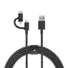 USB-kaabel Native Union BELT-ULC-CS-BLK-NP 2m USB A USB C/Micro USB A/Lightning must