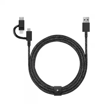USB-kaabel Native Union BELT-ULC-CS-BLK-NP 2m USB A USB C/Micro USB A/Lightning must