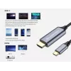 Conceptronic USB-C HDMI-kaabel, isane-isasele, 4K 60Hz, 2 m, USB USB-C, HDMI, isane, isane, sirge