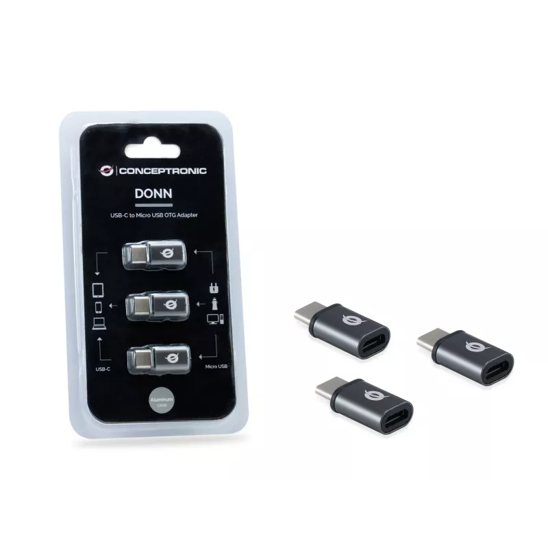 Conceptronic DONN USB-C - Micro USB OTG-adapter, 3 tk