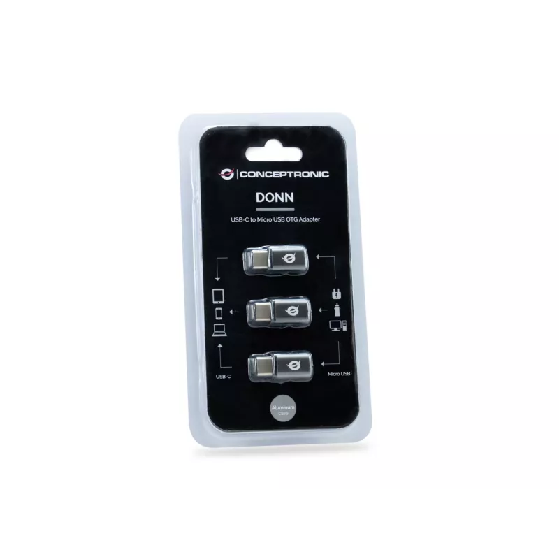 Conceptronic DONN USB-C - Micro USB OTG-adapter, 3 tk