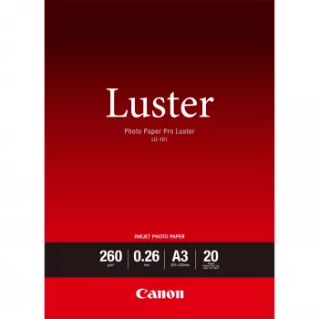 Canon LU-101 Luster Photo Paper Pro A3 - 20 lehte, satiinviimistlus, 260 g/m², valge, 260 µm, 10 - 35 °C, 10 - 35 °C
