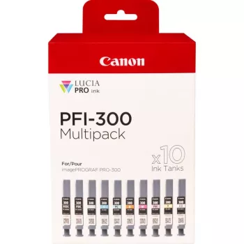 Canon PFI-300 tindikassett 10 tk Originaal Must, Sinine, Tsüaan, Hall, magenta, Fotomust, Fotofuksia, Punane, Kollane
