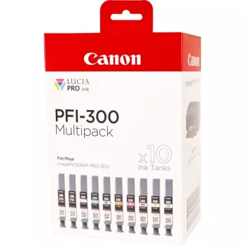 Canon PFI-300 tindikassett 10 tk Originaal Must, Sinine, Tsüaan, Hall, magenta, Fotomust, Fotofuksia, Punane, Kollane