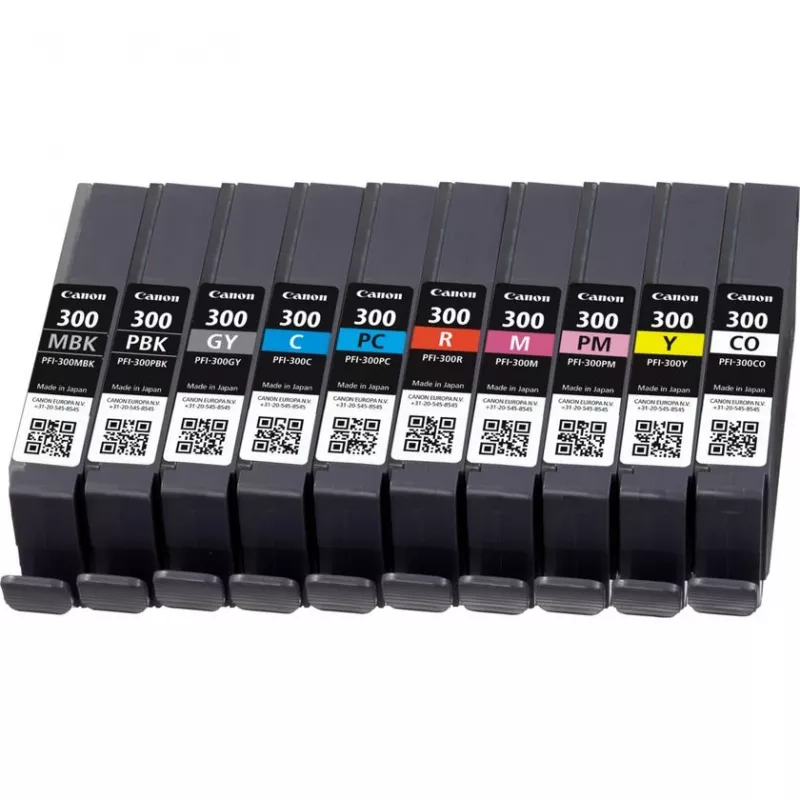 Canon PFI-300 tindikassett 10 tk Originaal Must, Sinine, Tsüaan, Hall, magenta, Fotomust, Fotofuksia, Punane, Kollane